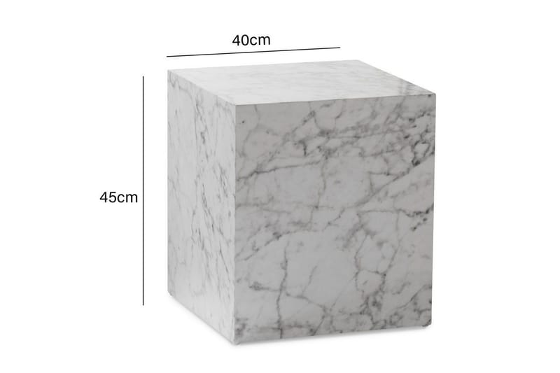 Sofabord Wohnling MONOBLOC marmorkig 40x40x45 cm, moderne stil Marmor Hvid - Marmor Hvid - Møbler - Borde - Sofabord