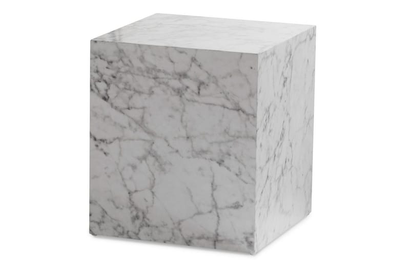 Sofabord Wohnling MONOBLOC marmorkig 40x40x45 cm, moderne stil Marmor Hvid - Marmor Hvid - Møbler - Borde - Sofabord