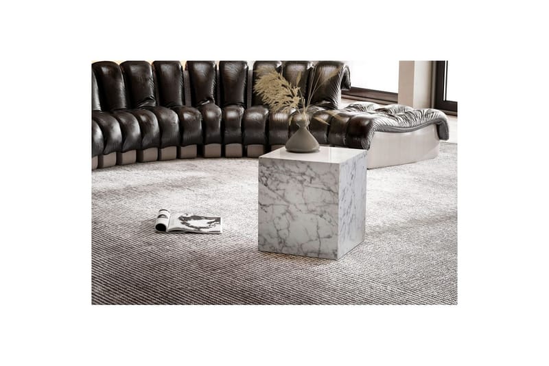 Sofabord Wohnling MONOBLOC marmorkig 40x40x45 cm, moderne stil Marmor Hvid - Marmor Hvid - Møbler - Borde - Sofabord