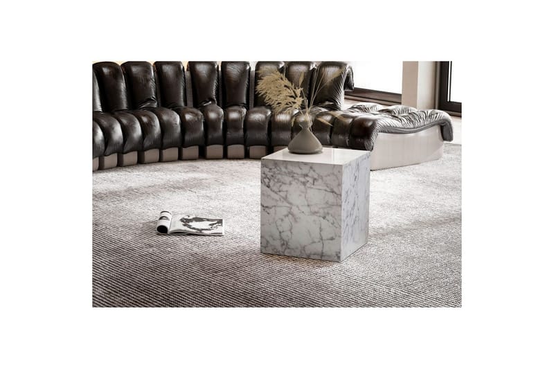 Sofabord Wohnling MONOBLOC marmorkig 40x40x45 cm, moderne stil Marmor Hvid - Marmor Hvid - Møbler - Borde - Sofabord