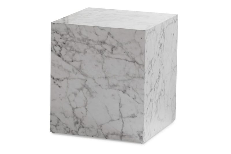 Sofabord Wohnling MONOBLOC marmorkig 40x40x45 cm, moderne stil Marmor Hvid, Marmor Hvid
