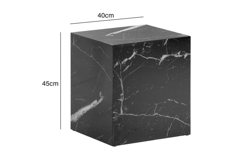 Sofabord Wohnling MONOBLOC marmorkig 40x40x45 cm, moderne stil Marmor sort - Marmor sort - Møbler - Borde - Sofabord