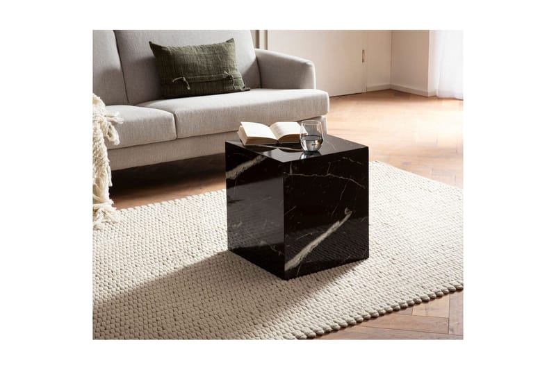 Sofabord Wohnling MONOBLOC marmorkig 40x40x45 cm, moderne stil Marmor sort - Marmor sort - Møbler - Borde - Sofabord
