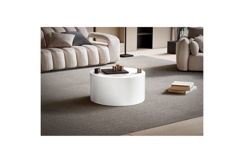 Sofabord Wohnling MONOBLOC rundt 60 cm, moderne stil Hvid - Hvid - Møbler - Borde - Sofabord
