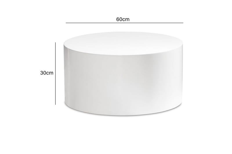 Sofabord Wohnling MONOBLOC rundt 60 cm, moderne stil Hvid - Hvid - Møbler - Borde - Sofabord