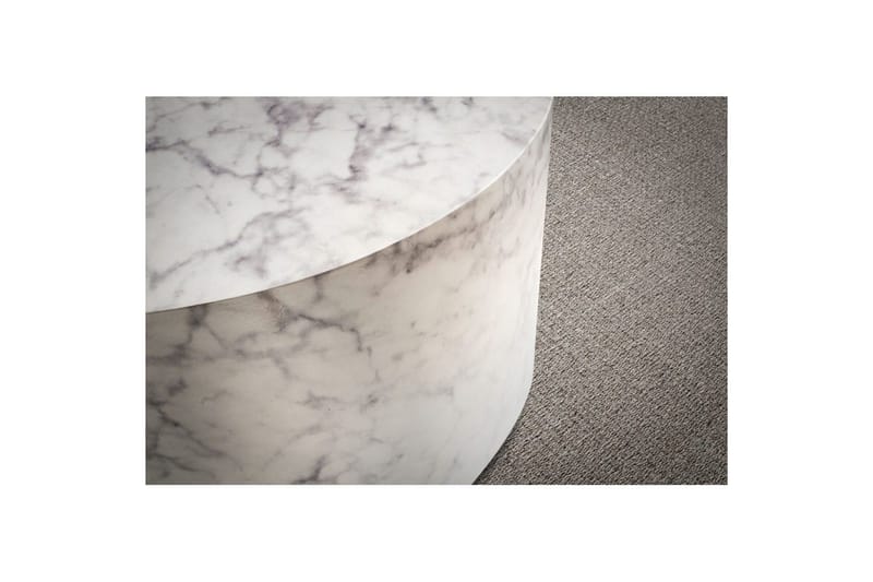 Sofabord Wohnling MONOBLOC rundt 60 cm, moderne stil Marmor Hvid - Marmor Hvid - Møbler - Borde - Sofabord
