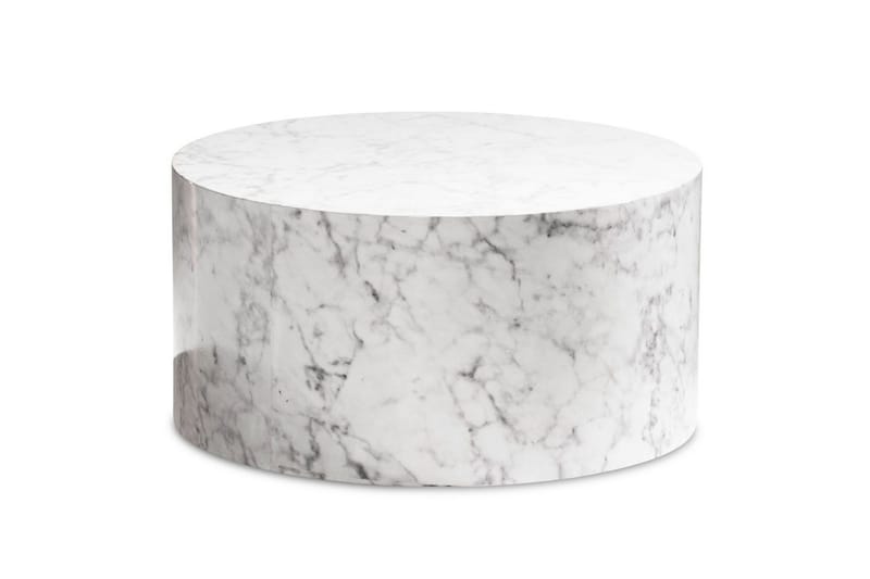 Sofabord Wohnling MONOBLOC rundt 60 cm, moderne stil Marmor Hvid - Marmor Hvid - Møbler - Borde - Sofabord
