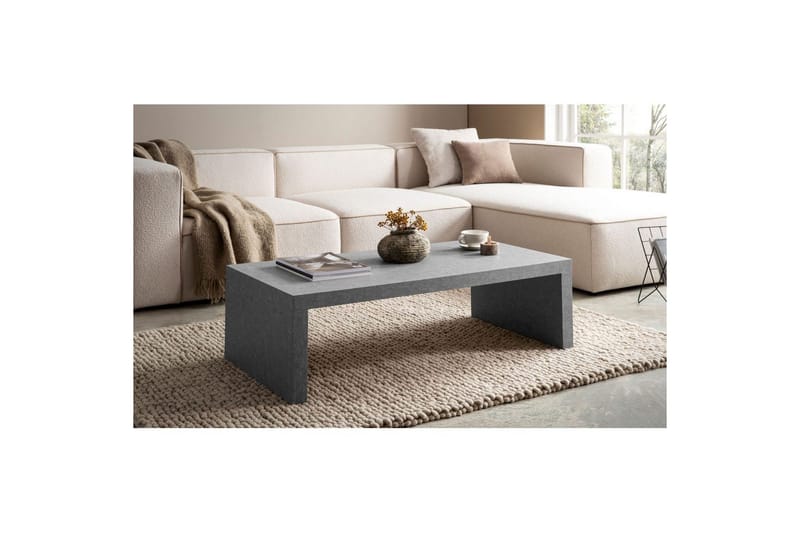 Sofabord Wohnling rektangulær 110 cm, stenoptik, moderne look Grå - Grå - Møbler - Borde - Sofabord