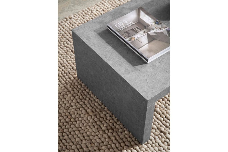 Sofabord Wohnling rektangulær 110 cm, stenoptik, moderne look Grå - Grå - Møbler - Borde - Sofabord