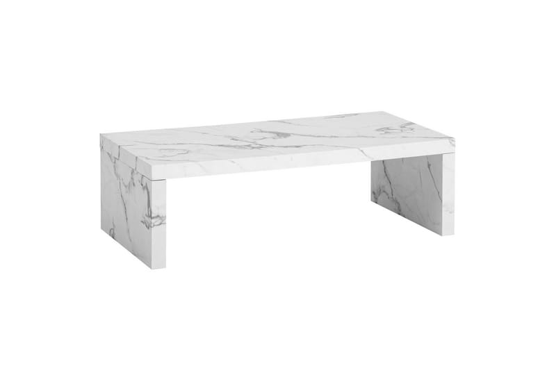 Sofabord Wohnling rektangulær 110 cm, stenoptik, moderne look Marmor Hvid - Marmor Hvid - Møbler - Borde - Sofabord