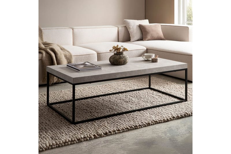 Sofabord Wohnling rektangulær 120 cm, stenoptik, moderne look Beige - Beige - Møbler - Borde - Sofabord
