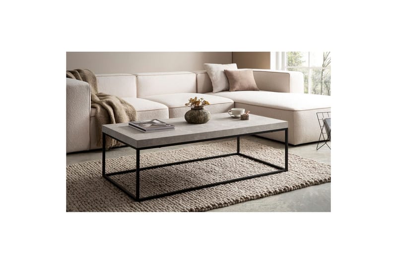Sofabord Wohnling rektangulær 120 cm, stenoptik, moderne look Beige - Beige - Møbler - Borde - Sofabord