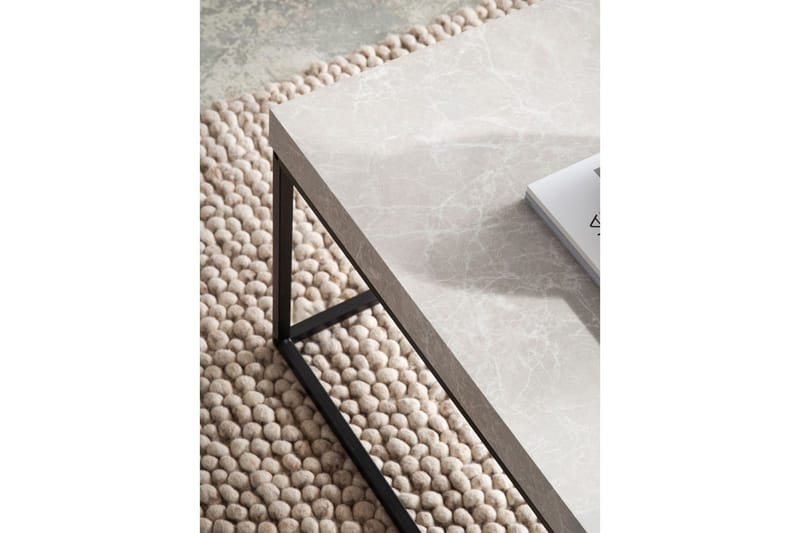 Sofabord Wohnling rektangulær 120 cm, stenoptik, moderne look Beige - Beige - Møbler - Borde - Sofabord