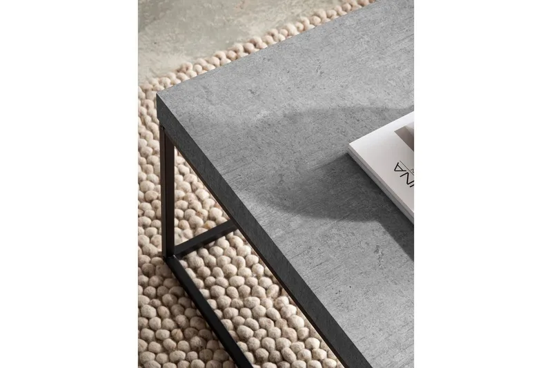 Sofabord Wohnling rektangulær 120 cm, stenoptik, moderne look Grå - Grå - Møbler - Borde - Sofabord