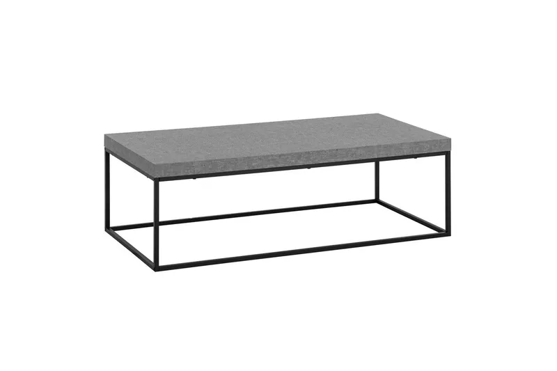 Sofabord Wohnling rektangulær 120 cm, stenoptik, moderne look Grå, Grå