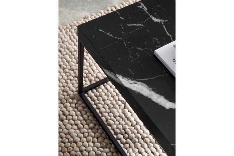 Sofabord Wohnling rektangulær 120 cm, stenoptik, moderne look Marmor sort - Marmor sort - Møbler - Borde - Sofabord