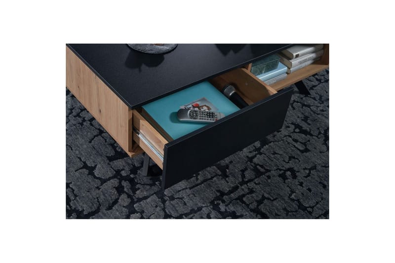 Sofabord Wohnling Rektangulær MDF eg look med stor skuffe bakke moderne look - Møbler - Borde - Sofabord