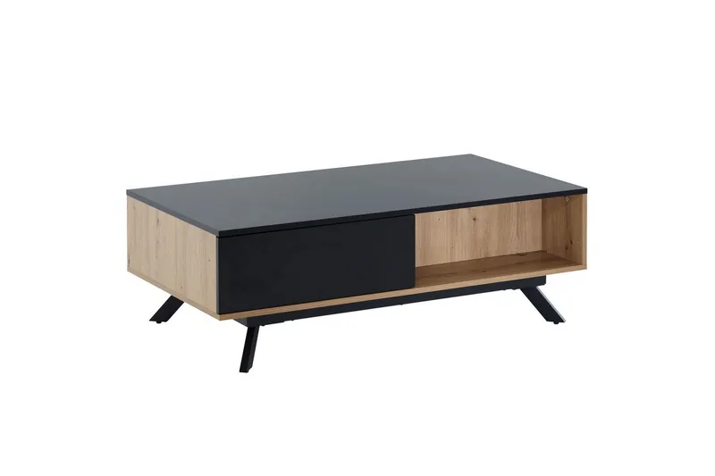 Sofabord Wohnling Rektangulær MDF eg look med stor skuffe bakke moderne look, undefined