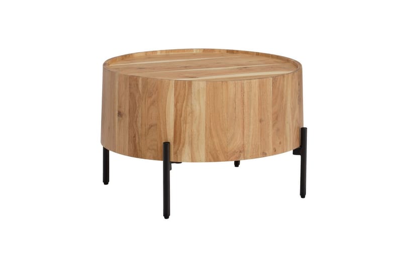 Sofabord Wohnling Rund 60 cm massivt træ skandinavisk stil - Møbler - Borde - Sofabord