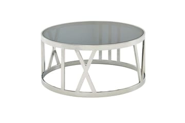 Sofabord Wohnling Rund 60 cm sikkerhedsglas romertal krom moderne - Møbler - Borde - Sofabord