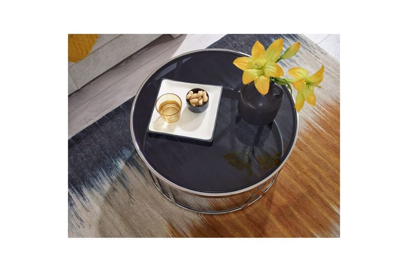 Sofabord Wohnling Rund 60 cm sikkerhedsglas romertal krom moderne - Møbler - Borde - Sofabord