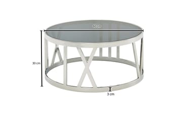 Sofabord Wohnling Rund 60 cm sikkerhedsglas romertal krom moderne - Møbler - Borde - Sofabord