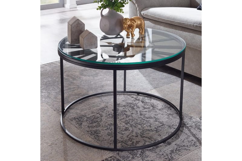 Sofabord Wohnling Rund 60 cm sikkerhedsglas ur stil - Møbler - Borde - Sofabord