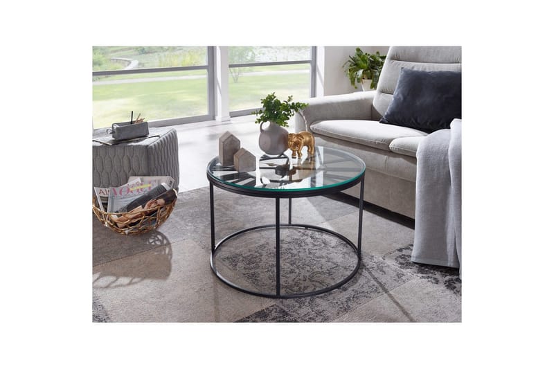 Sofabord Wohnling Rund 60 cm sikkerhedsglas ur stil - Møbler - Borde - Sofabord