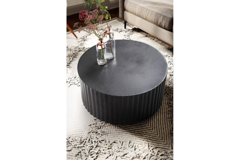 Sofabord Wohnling Rund 67 cm metalliske striber optik moderne look - Møbler - Borde - Sofabord