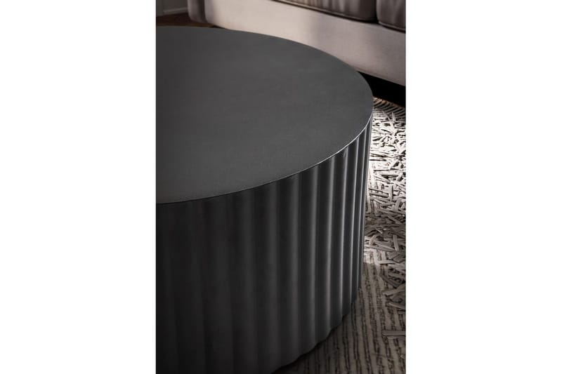 Sofabord Wohnling Rund 67 cm metalliske striber optik moderne look - Møbler - Borde - Sofabord