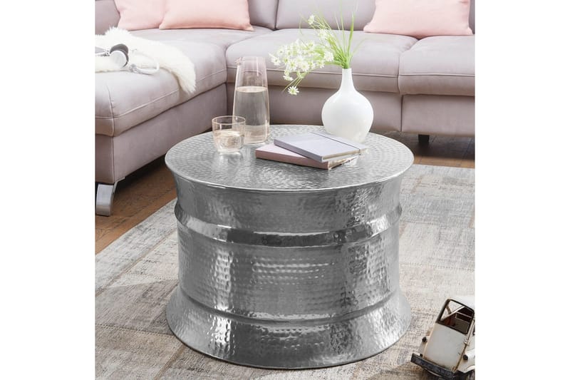 Sofabord Wohnling Rund Hamret Aluminium Overflade Lakeret Orientalsk - Møbler - Borde - Sofabord