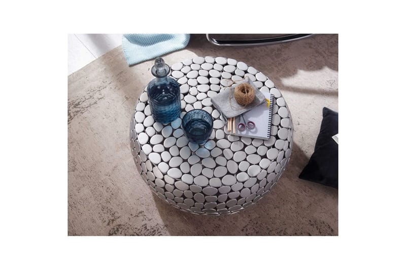 Sofabord Wohnling Rund Metalplade Stil Mat Look Moderne - Møbler - Borde - Sofabord