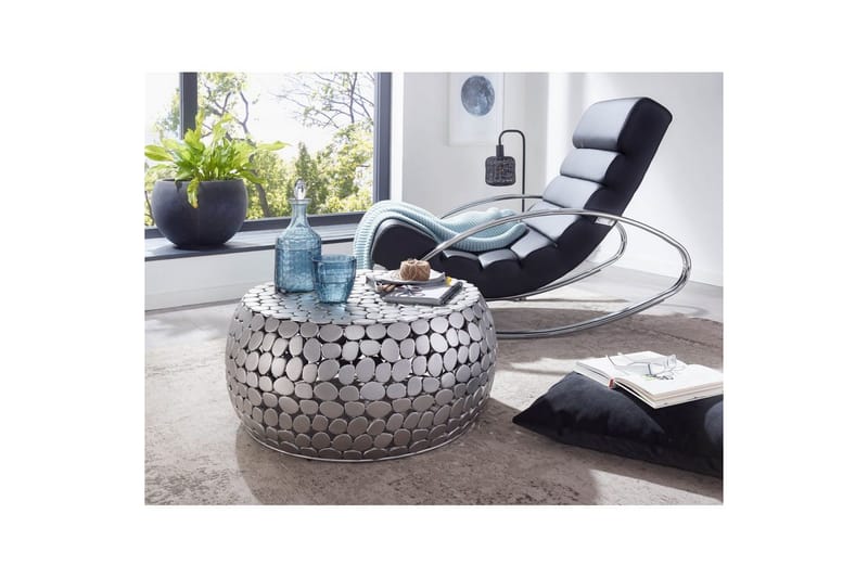 Sofabord Wohnling Rund Metalplade Stil Mat Look Moderne - Møbler - Borde - Sofabord