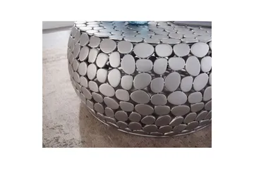 Sofabord Wohnling Rund Metalplade Stil Mat Look Moderne - Møbler - Borde - Sofabord