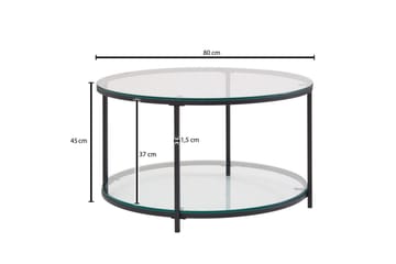 Sofabord Wohnling Rund Sikkerhedsglas med Glastray Moderne - Møbler - Borde - Sofabord