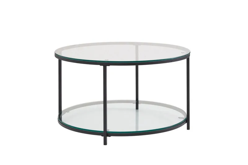 Sofabord Wohnling Rund Sikkerhedsglas med Glastray Moderne, undefined