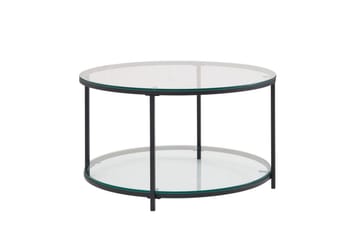 Sofabord Wohnling Rund Sikkerhedsglas med Glastray Moderne - Møbler - Borde - Sofabord