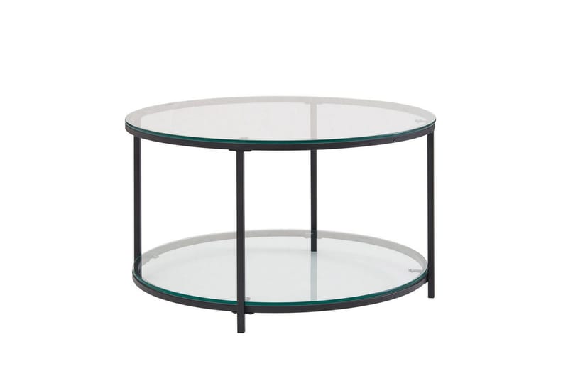 Sofabord Wohnling Rund Sikkerhedsglas med Glastray Moderne - Møbler - Borde - Sofabord
