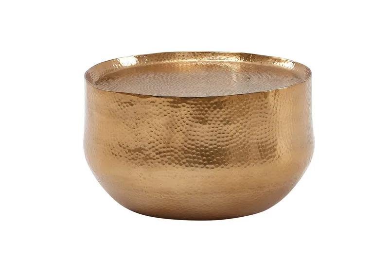 Sofabord Wohnling rundt metal 60 cm hamret look, orientalsk stil Guld, Guld