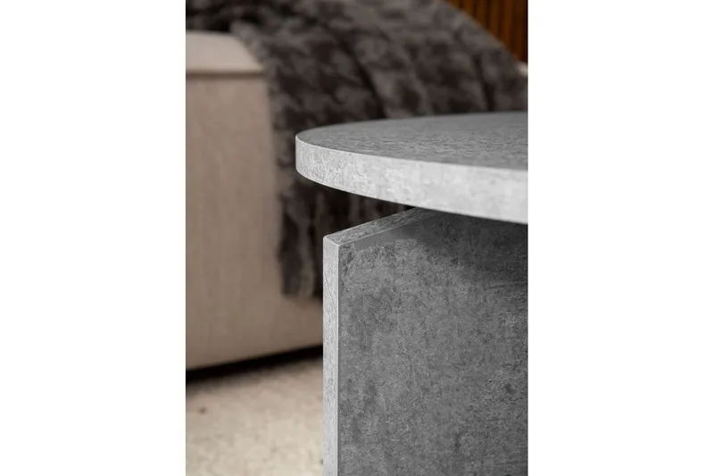 Sofabord Wohnling Rundt sofabord i stenoptik med moderne udseende 60 cm, Grå - 60 cm, Grå - Møbler - Borde - Sofabord