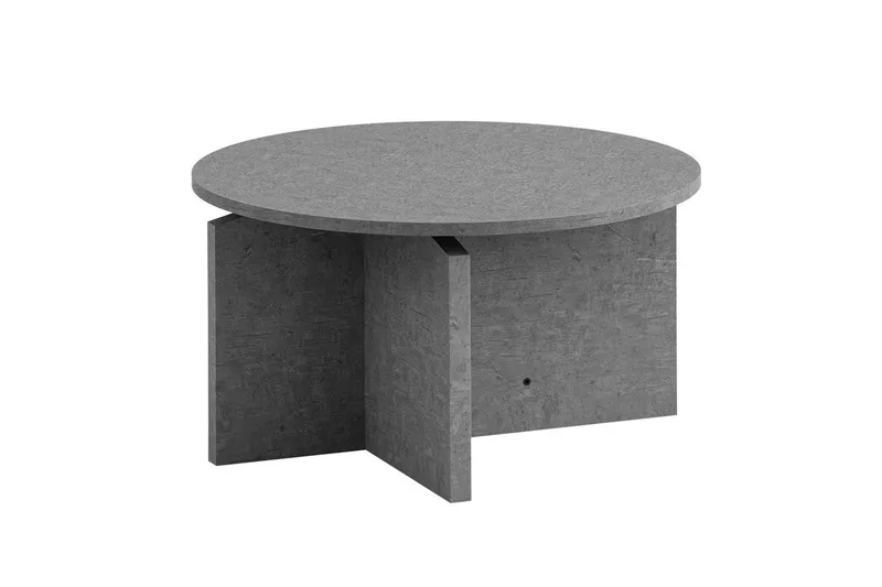 Sofabord Wohnling Rundt sofabord i stenoptik med moderne udseende 60 cm, Grå, 60 cm, Grå