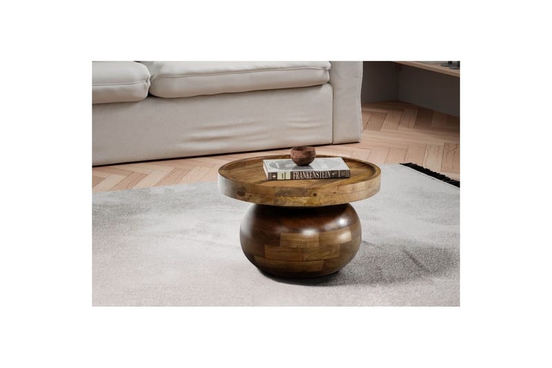 Sofabord Wohnling Solidtræ mango 50 cm organisk look moderne - Møbler - Borde - Sofabord