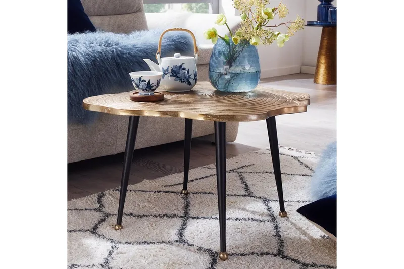 Sofabord Wohnling Træskive stil metal moderne med metalben - Møbler - Borde - Sofabord