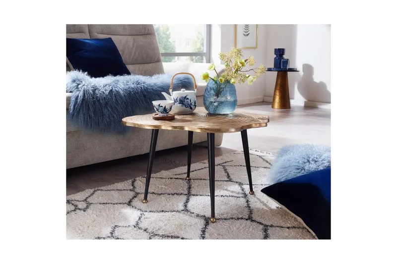 Sofabord Wohnling Træskive stil metal moderne med metalben - Møbler - Borde - Sofabord