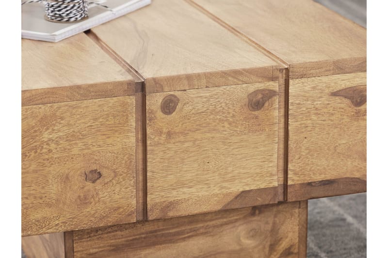 Woolam Kvadratisk Sofabord 44 cm i Massivt Træ - Brun - Møbler - Borde - Sofabord