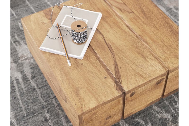 Woolam Kvadratisk Sofabord 44 cm i Massivt Træ - Brun - Møbler - Borde - Sofabord