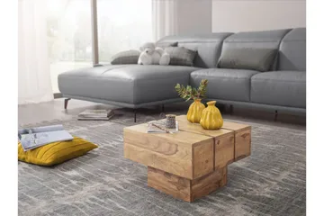 Woolam Kvadratisk Sofabord 44 cm i Massivt Træ - Brun - Møbler - Borde - Sofabord