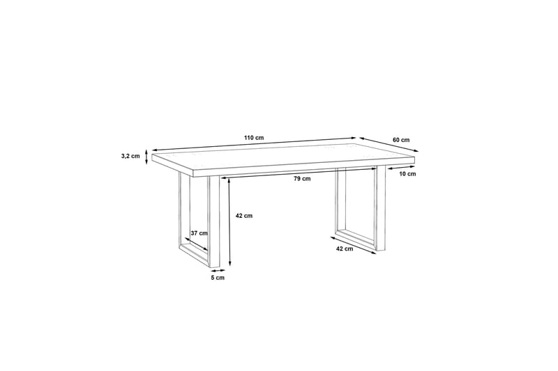 Yatton Sofabord 110 cm - Sort / Brun - Møbler - Borde - Sofabord