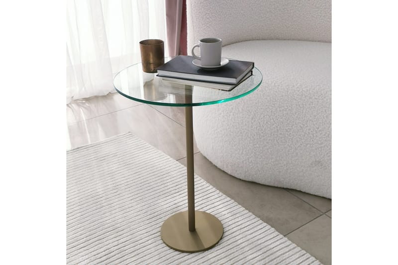 Yggersryd Sofabord 40x50x40 cm Rundt - Guld - Møbler - Borde - Sofabord