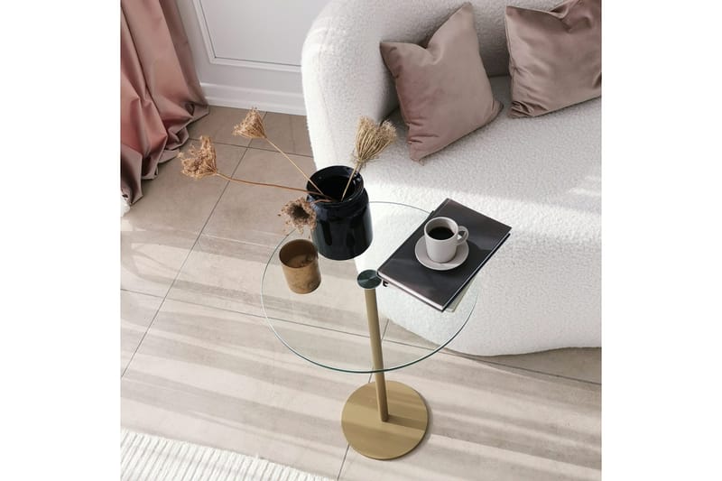 Yggersryd Sofabord 40x50x40 cm Rundt - Guld - Møbler - Borde - Sofabord